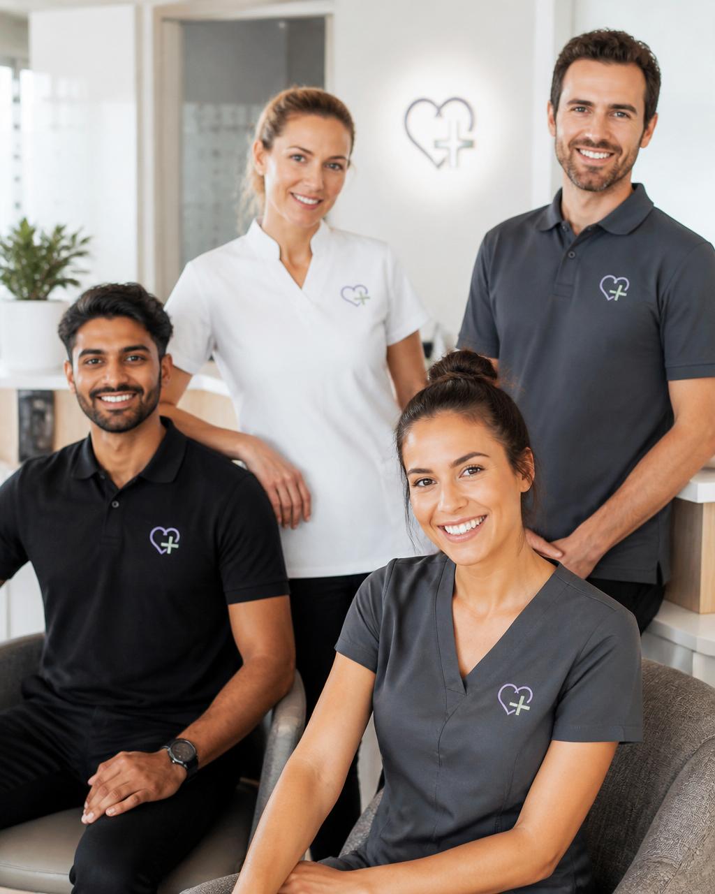 Clinics & healthcare wearing embroidered uniforms